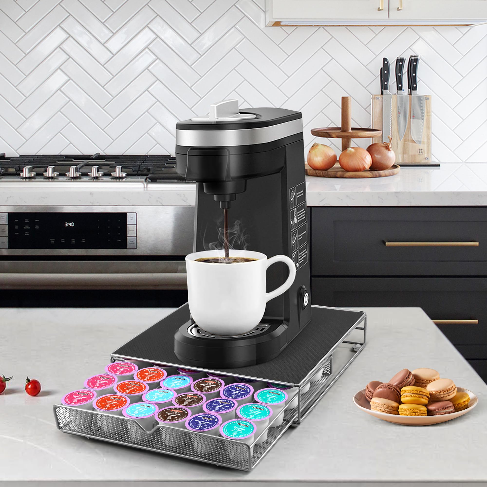 ROWISE pod drawer top with coffee maker for convenient counter access