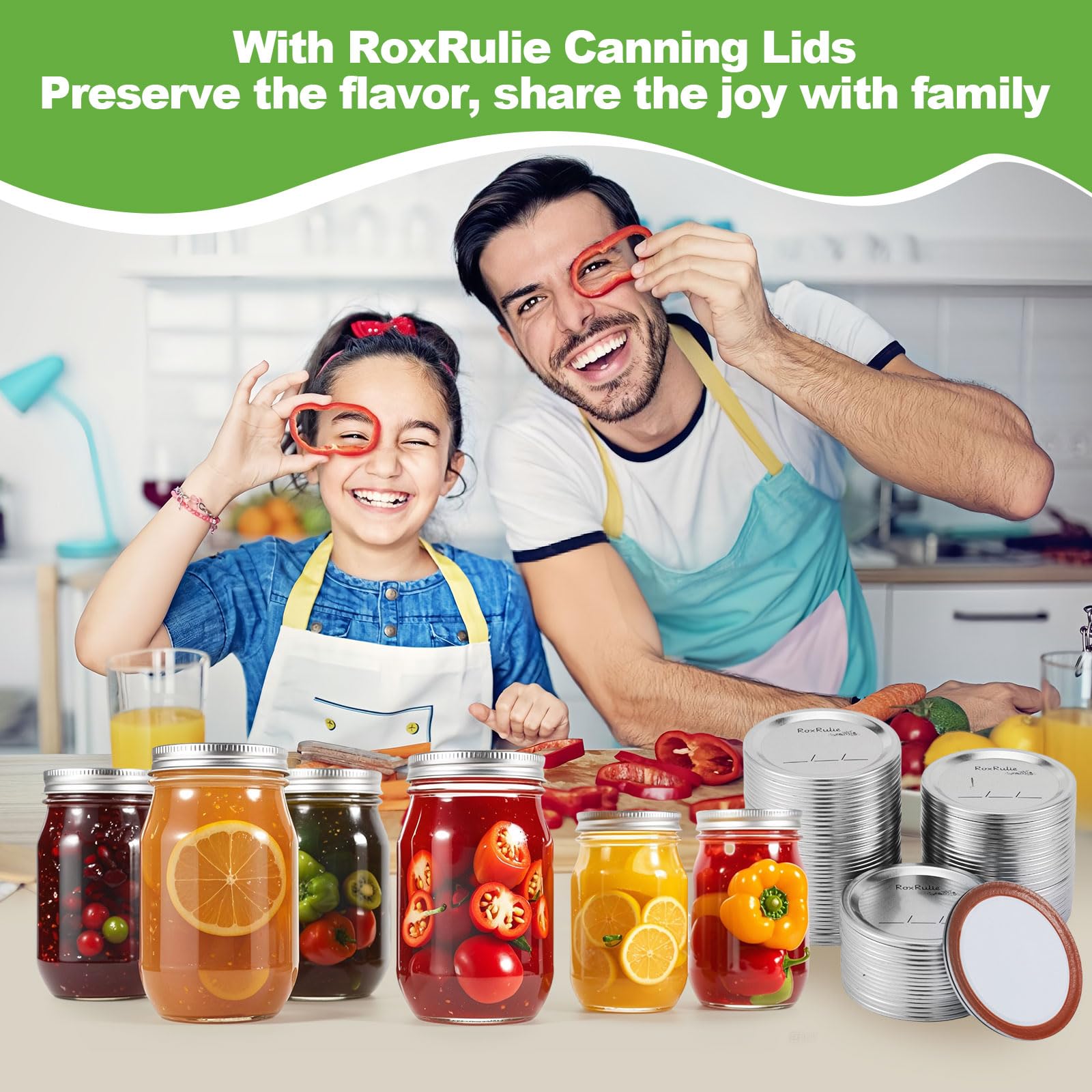 RoxRulie lids ideal for home canners and market vendors.