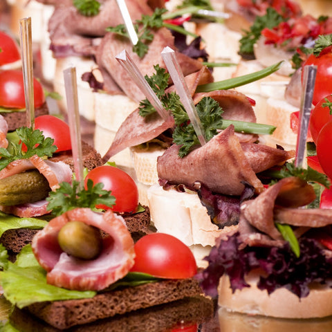 Royal prism pick enhances fruit skewers with style.