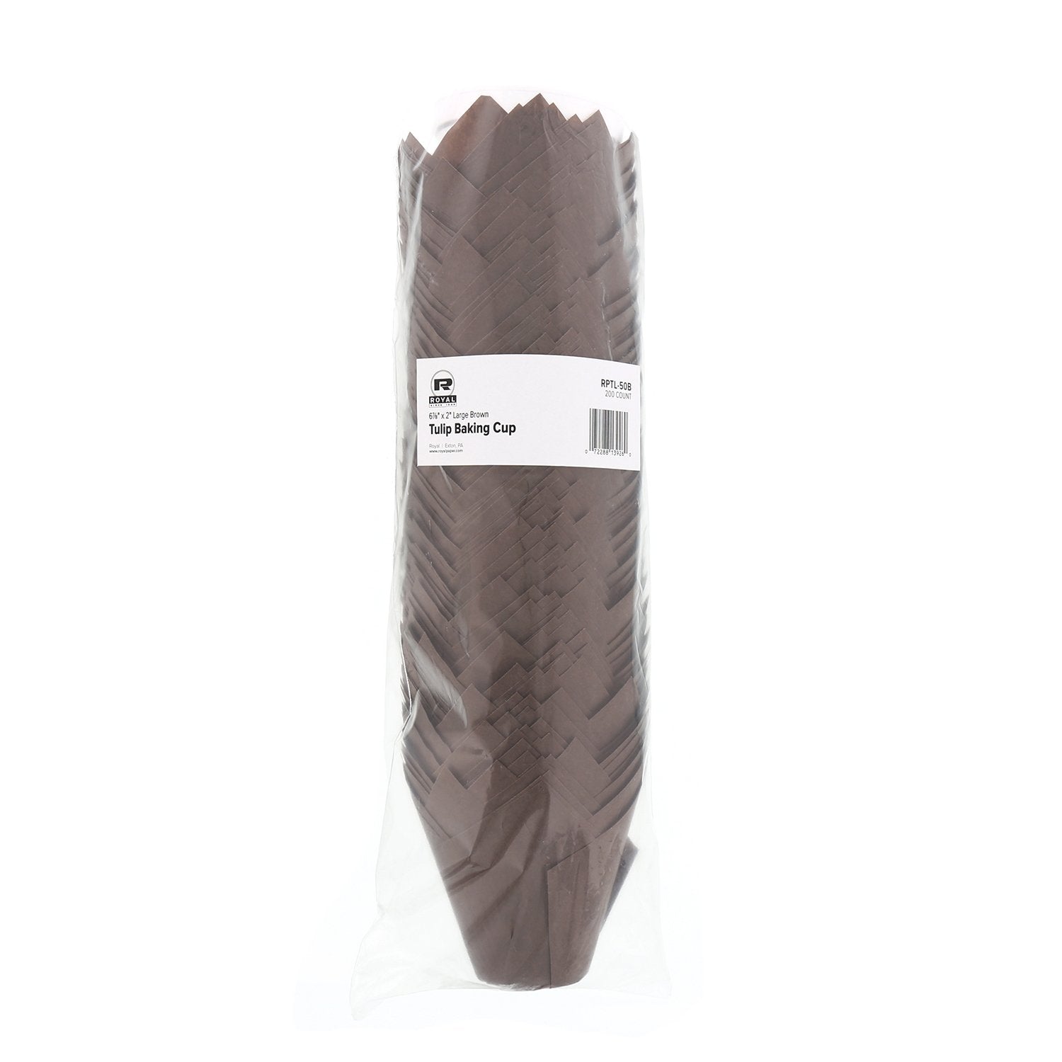 Royal Brown Tulip Style baking cups offer display-ready, polished look for desserts