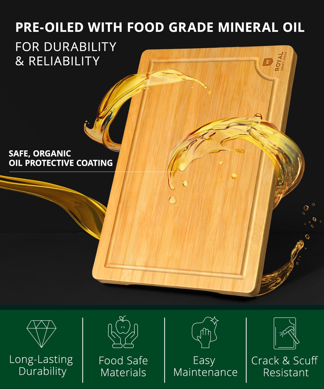 ROYAL CRAFT WOOD 1-year warranty and support included.