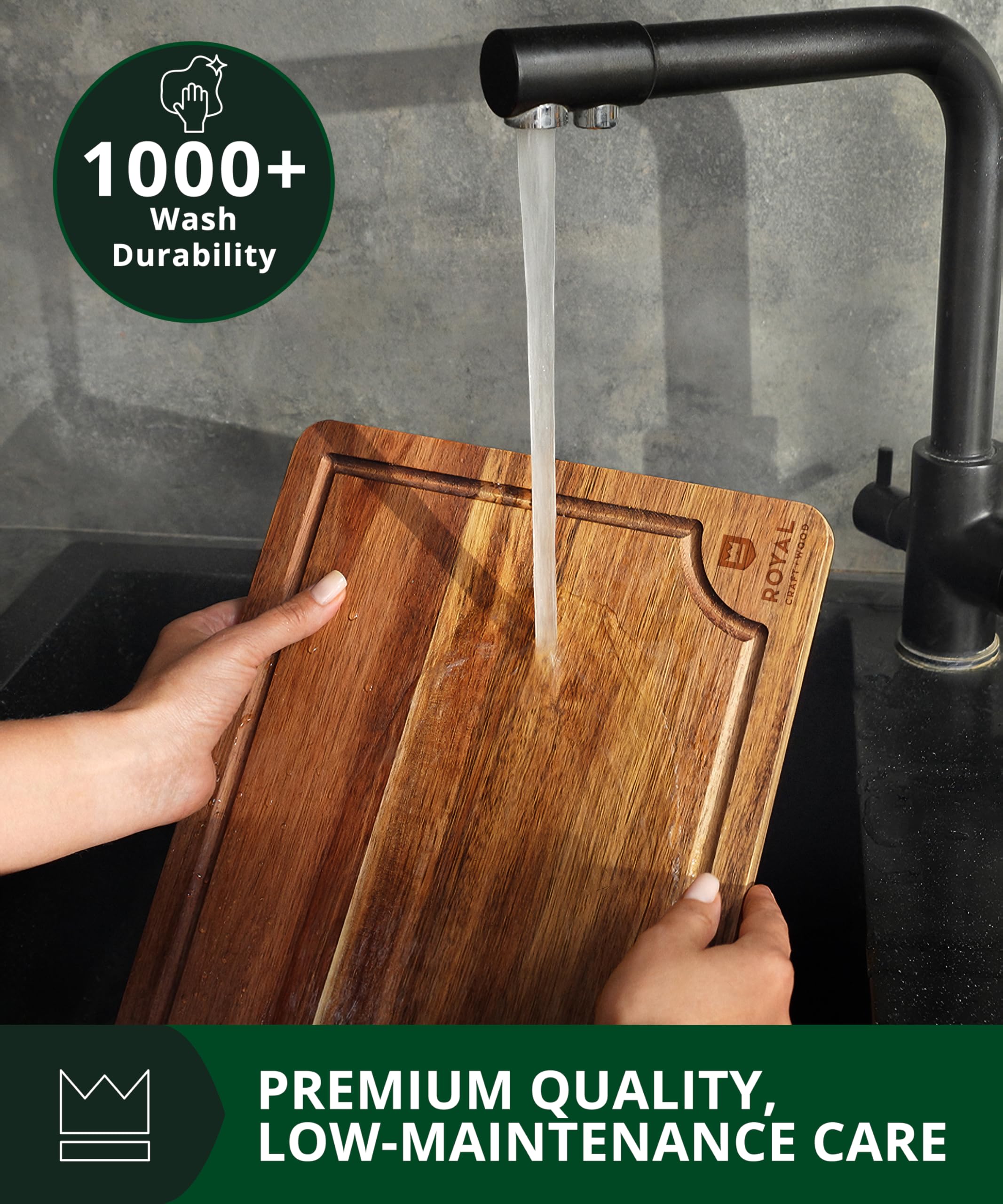 ROYAL CRAFT WOOD Acacia serving board as elegant charcuterie or cheese platter