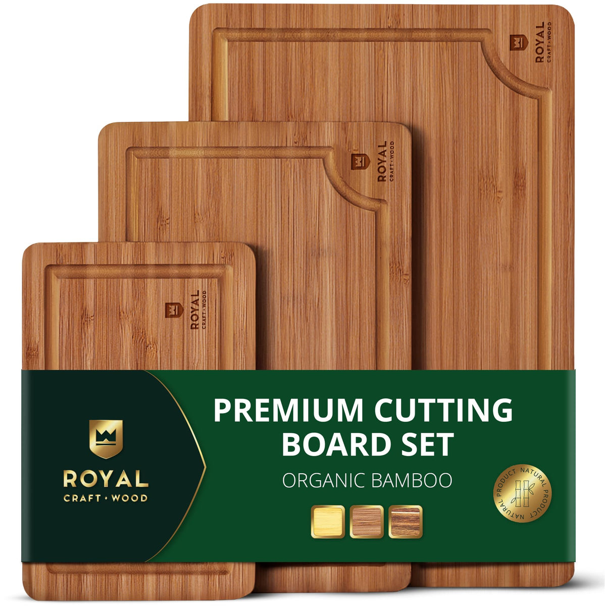 ROYAL CRAFT WOOD 15x10 inch bamboo cutting board for versatile prep.