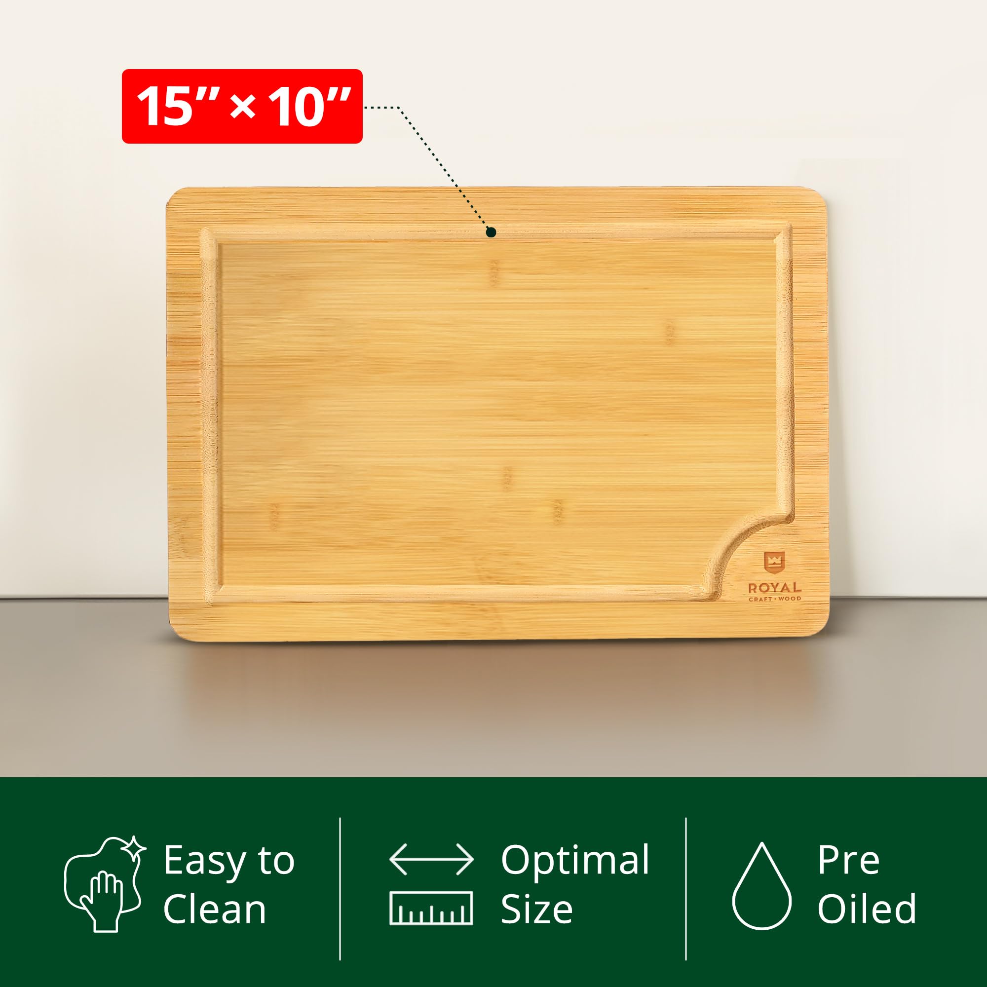 Royal Craft Wood durable bamboo board ideal for meat and vegetables