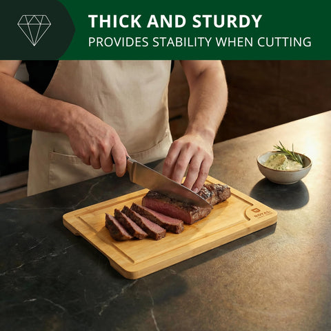 ROYAL CRAFT WOOD board with vegetables and meat ready for safe, organized chopping