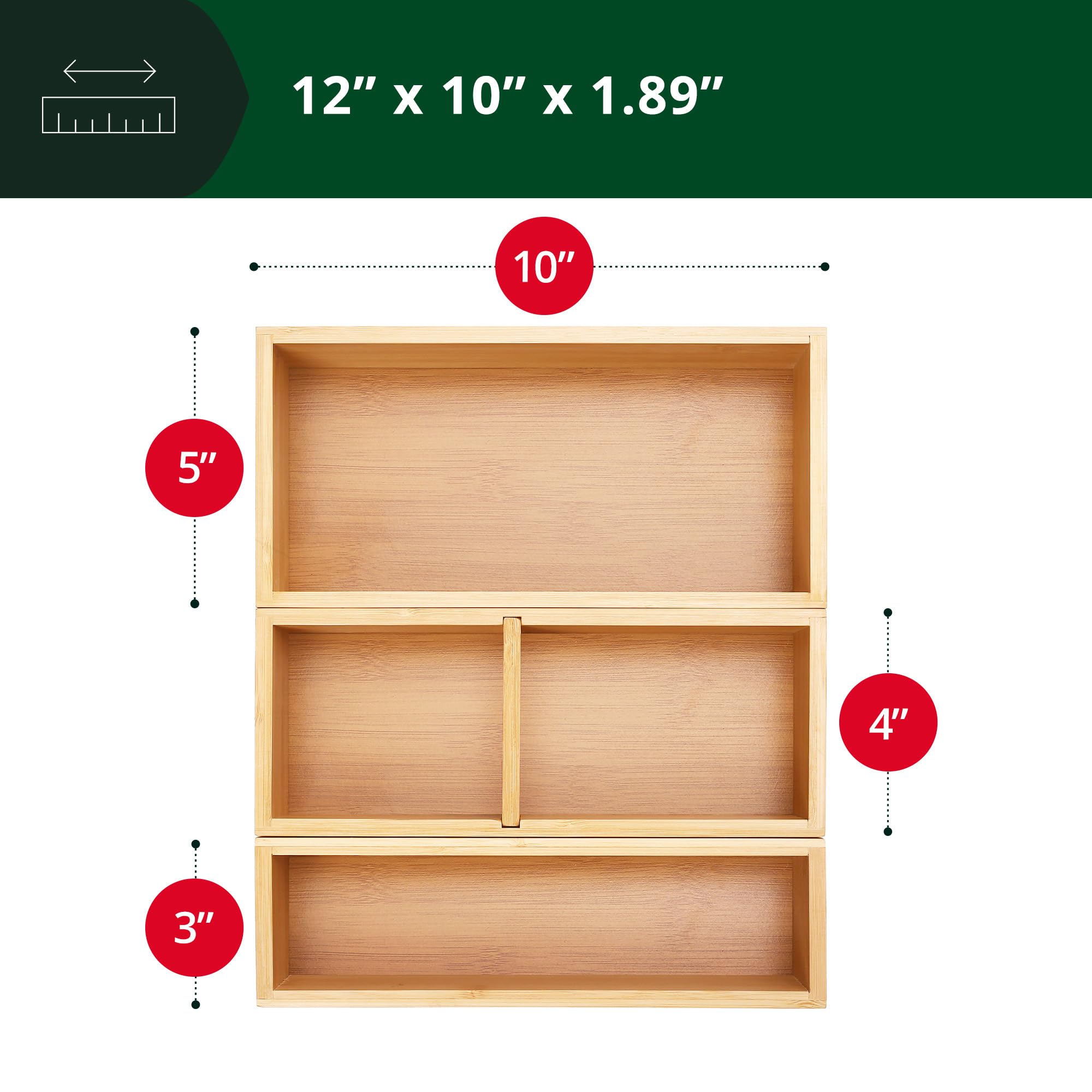 ROYAL CRAFT WOOD 3-piece tea bag organizer keeps tea bags neatly displayed