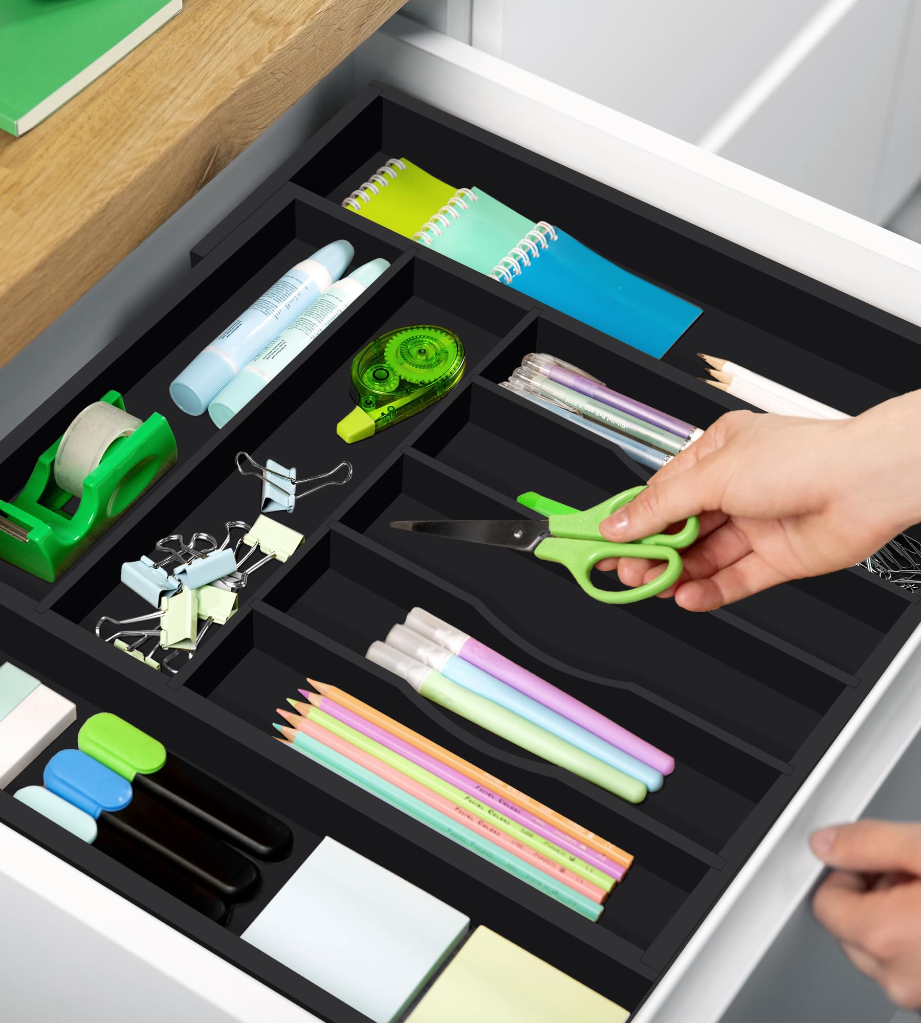 ROYAL CRAFT WOOD modern black finish enhances drawer aesthetics