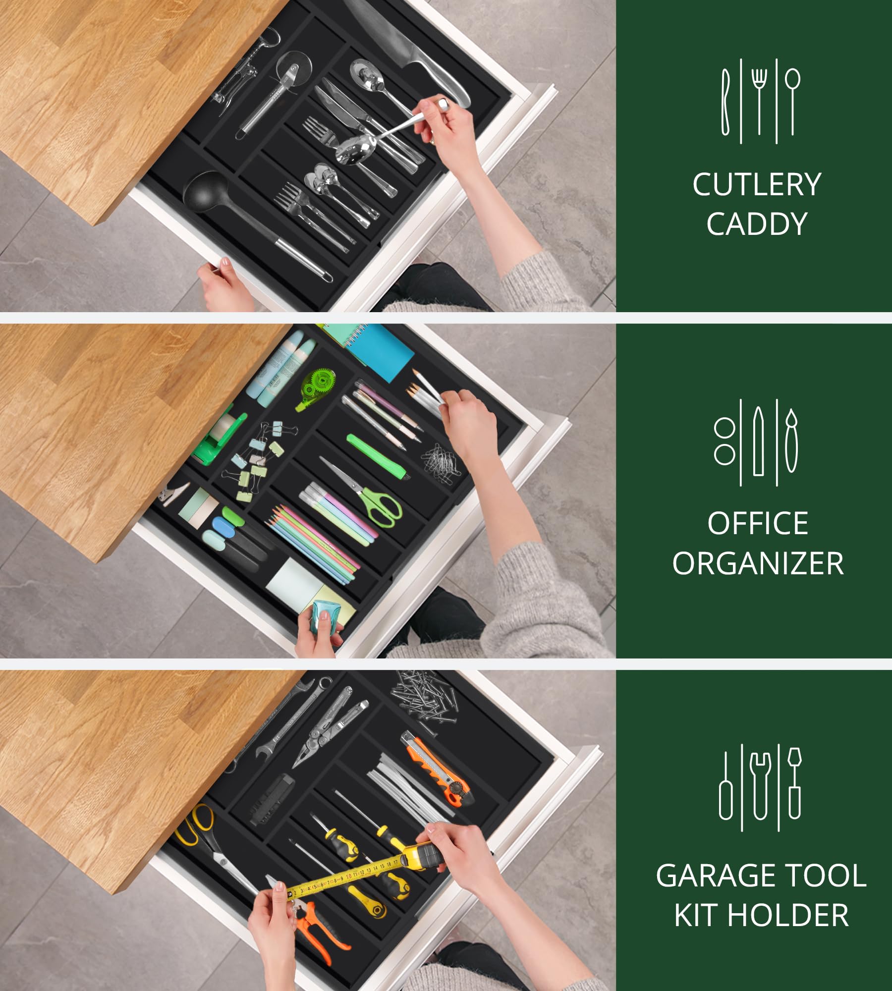 ROYAL CRAFT WOOD versatile organizer for kitchen, office or jewelry