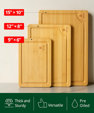 ROYAL CRAFT WOOD board with built-in side handles for easy transfers