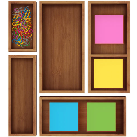 ROYAL CRAFT WOOD carbonized bamboo sticky note holder side view shows compact footprint for desks.