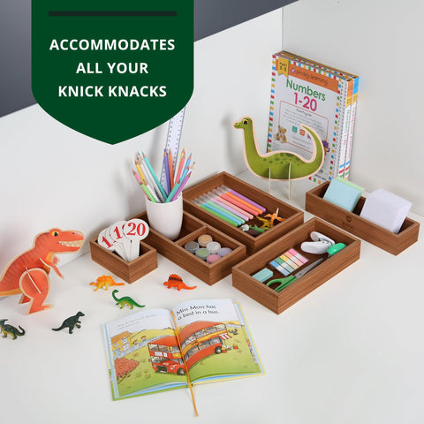 ROYAL CRAFT WOOD bamboo desk organizer keeps reminders organized and at hand.
