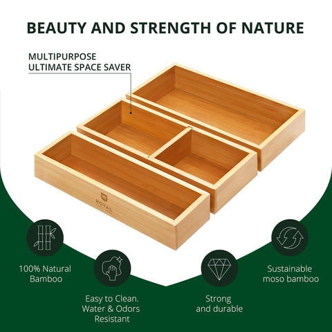 ROYAL CRAFT WOOD bamboo storage box offers durability with natural finish