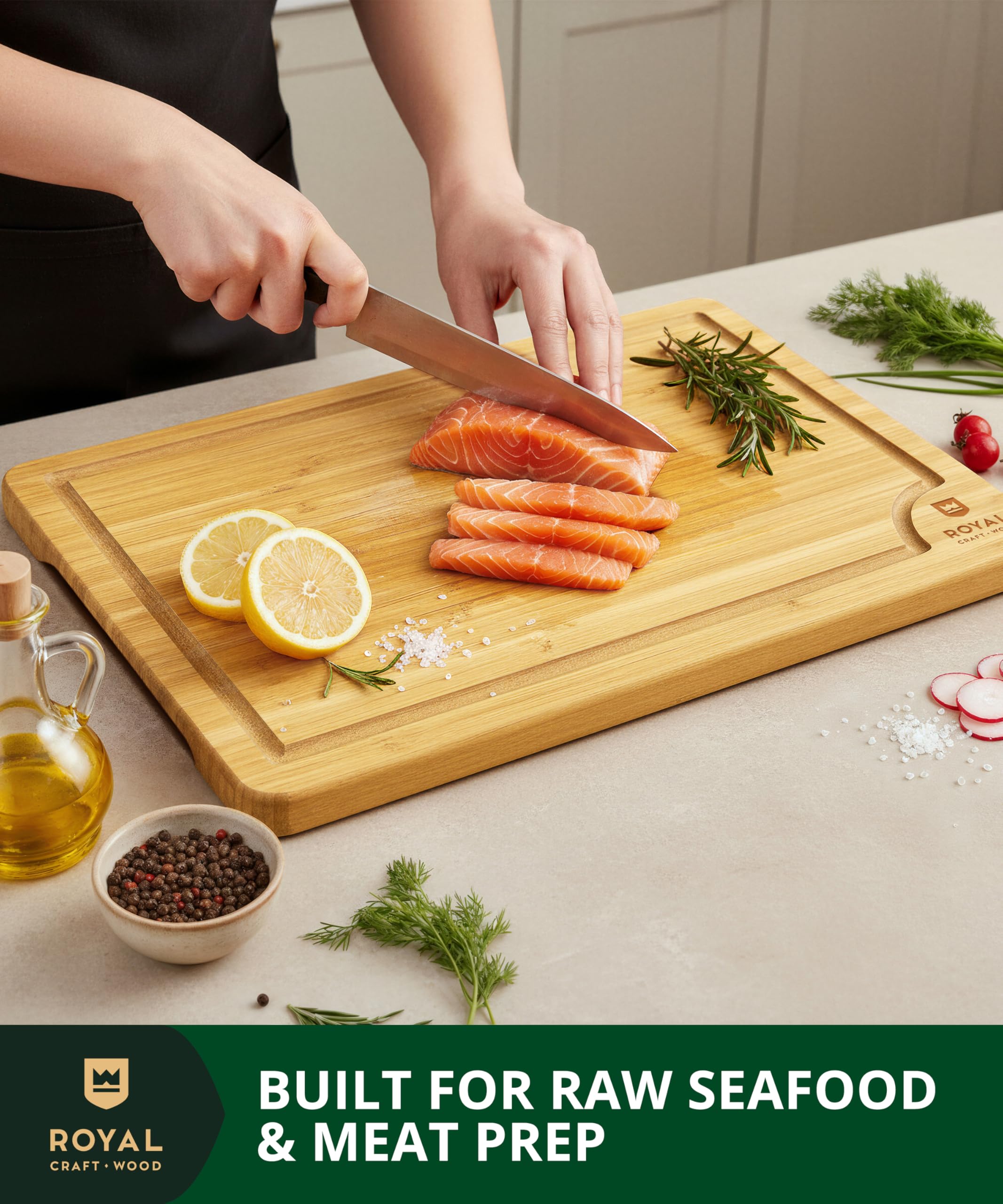 ROYAL CRAFT WOOD gift-worthy cutting board for housewarmings and holidays