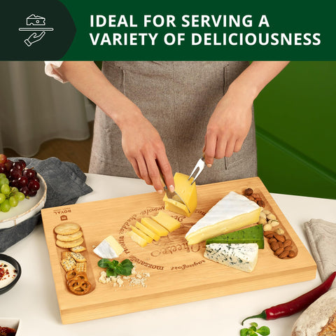 ROYAL CRAFT WOOD board with grooved compartments for organized serving