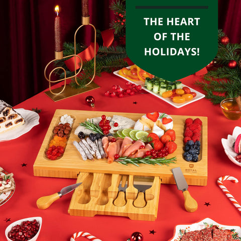 ROYAL CRAFT WOOD includes serving utensils for easy platter prep