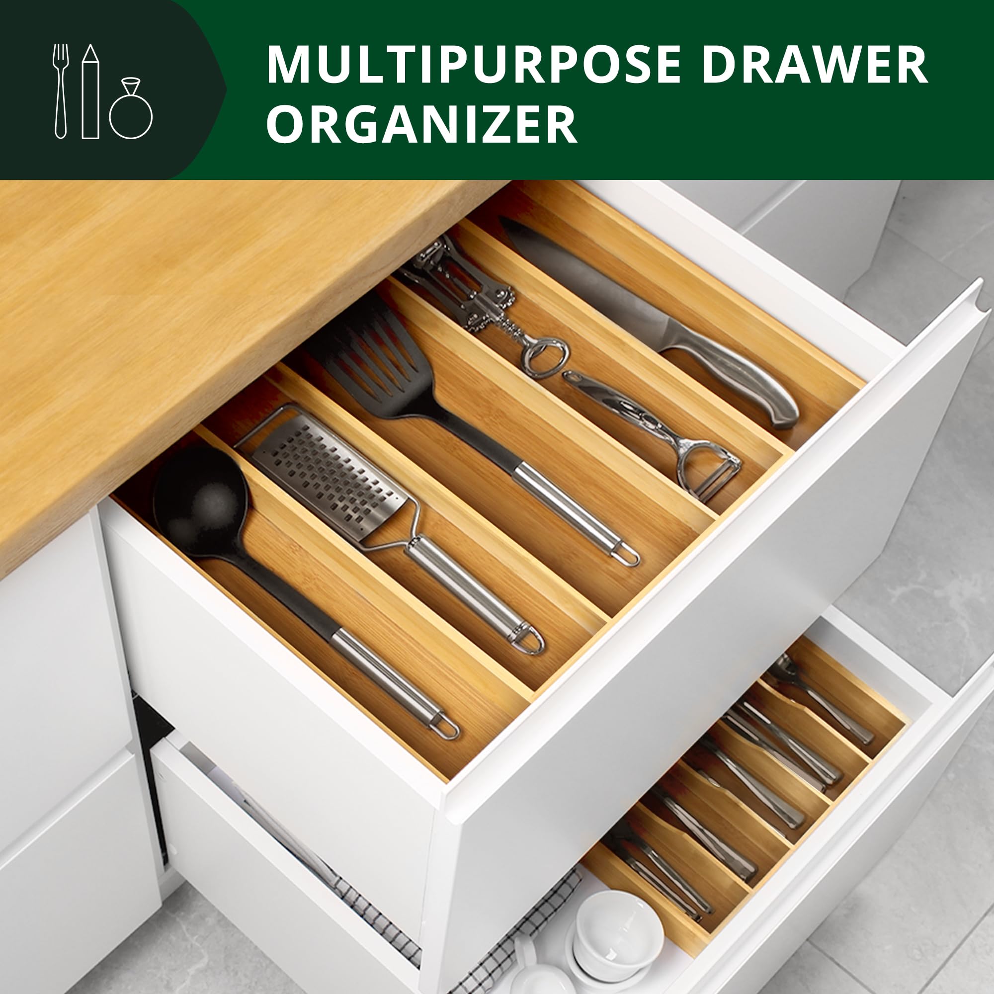 ROYAL CRAFT WOOD kitchen declutter solution creates tidy storage spaces