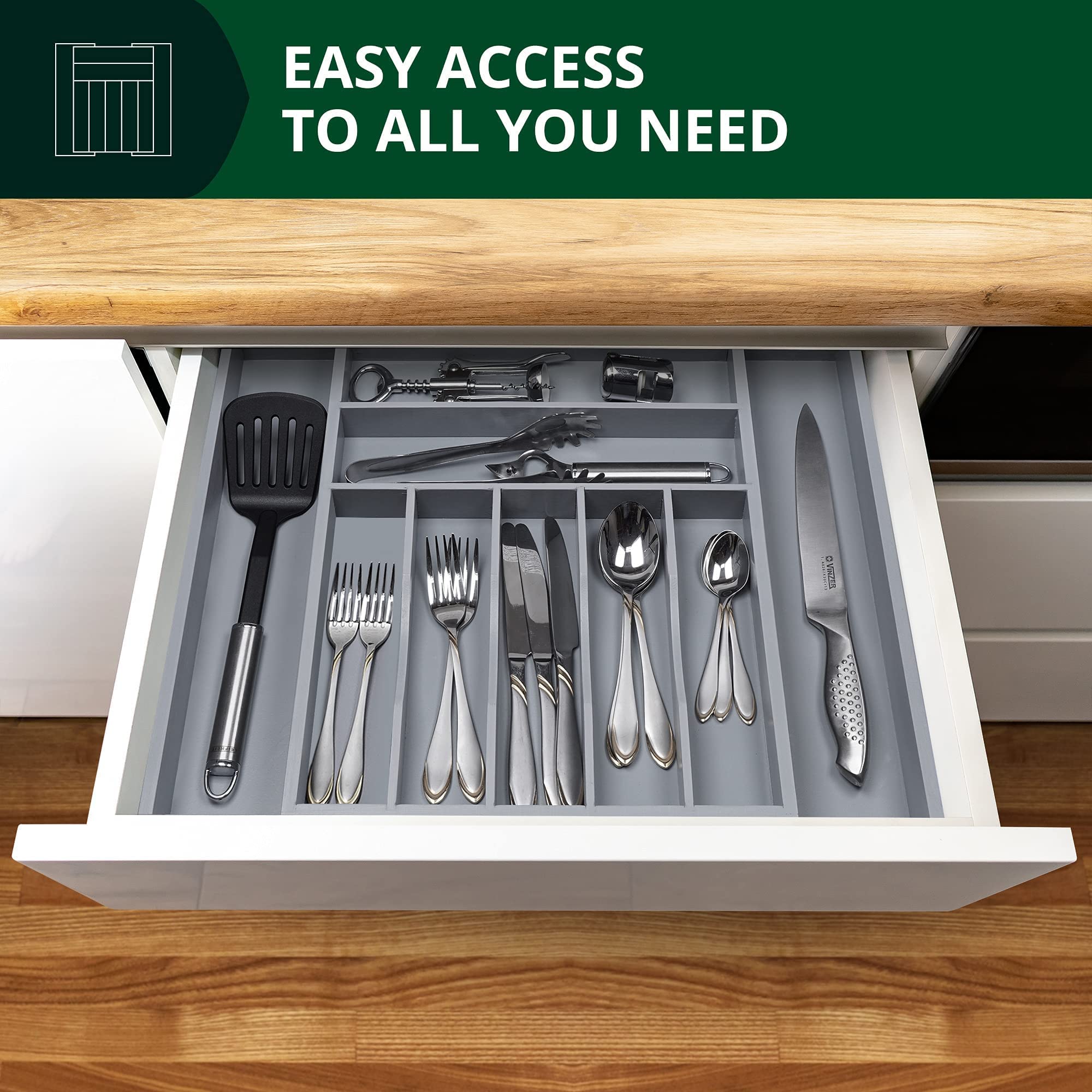 ROYAL CRAFT WOOD kitchen drawer neat storage reduces clutter