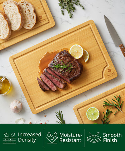 ROYAL CRAFT WOOD knife-safe surface protects blades during prep