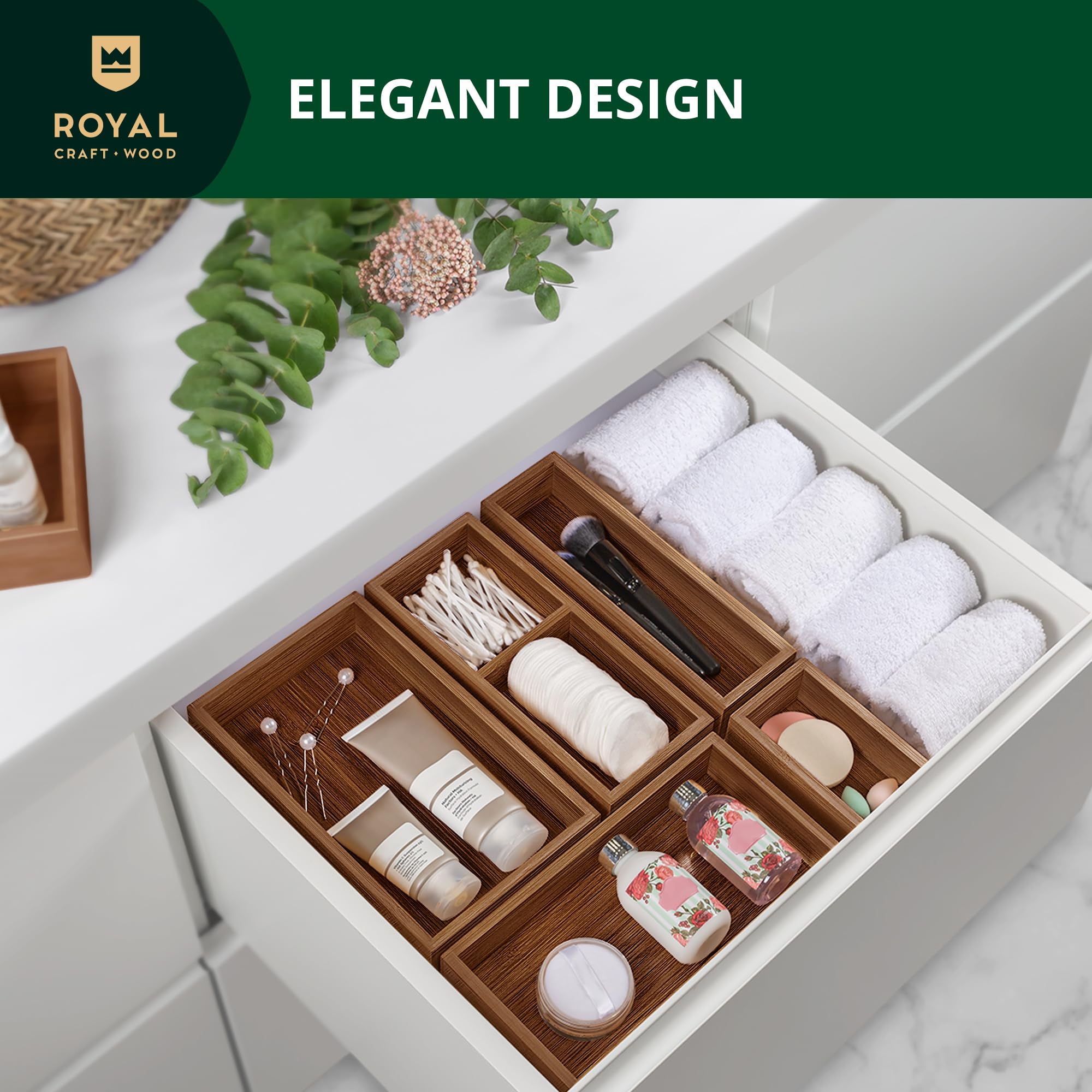 ROYAL CRAFT WOOD memo pad organizer displaying standard sticky notes for easy access.