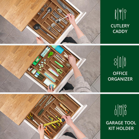 Royal Craft Wood multi-purpose organizer ideal for office or makeup drawers.