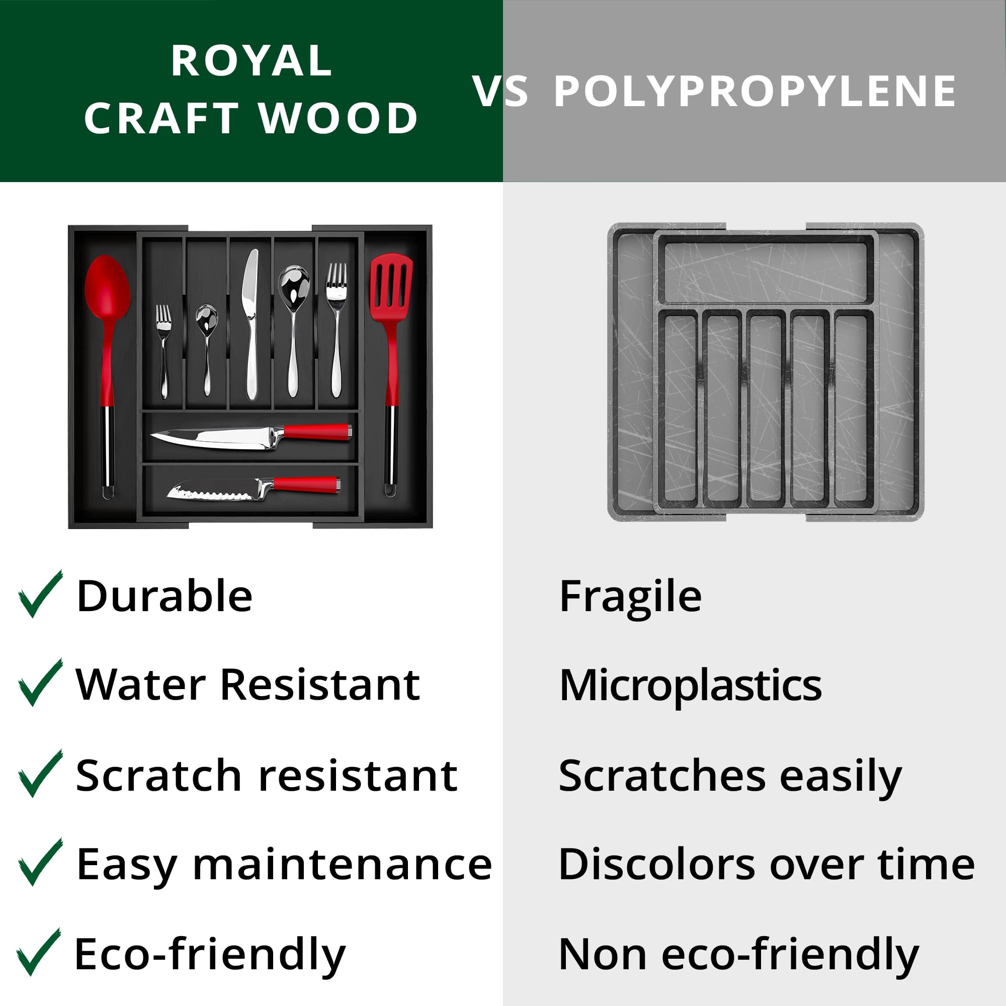 ROYAL CRAFT WOOD natural bamboo finish for everyday use