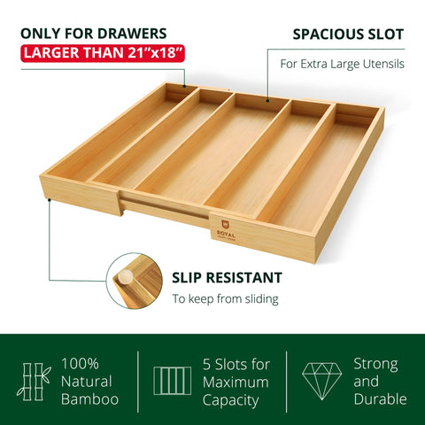 ROYAL CRAFT WOOD sturdy drawer dividers keep utensils organized and easy to reach
