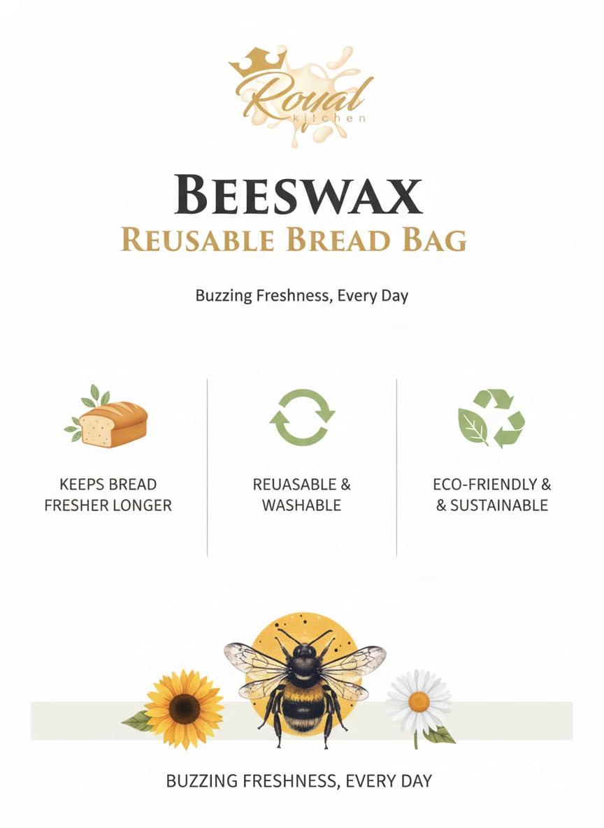 Royal Kitchen beeswax bread bag fridge-friendly use in cold storage.