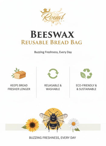 Royal Kitchen beeswax bread bag fridge-friendly use in cold storage.