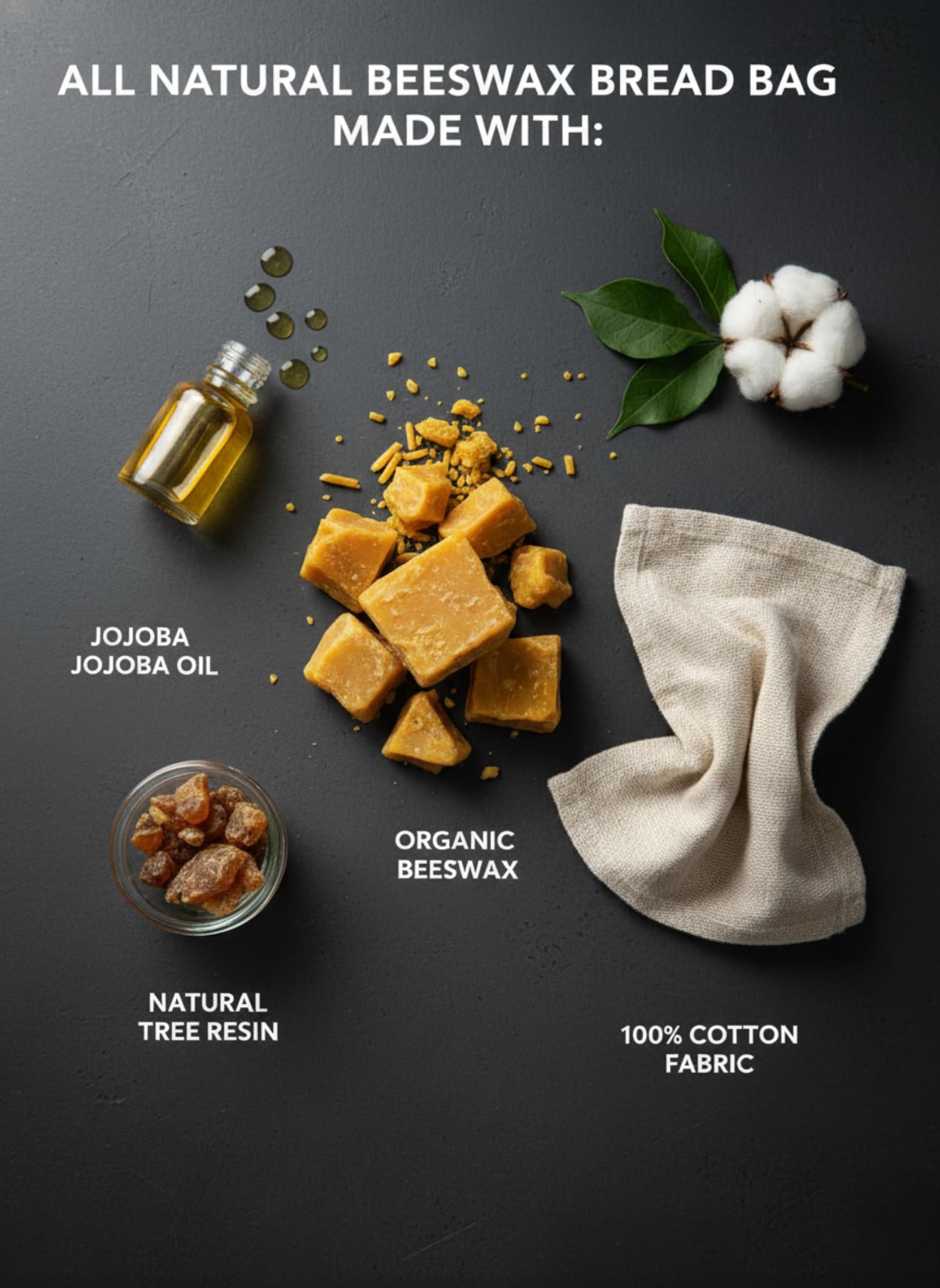 Royal Kitchen beeswax bread bag organic cotton exterior promotes sustainable, safe bread storage.