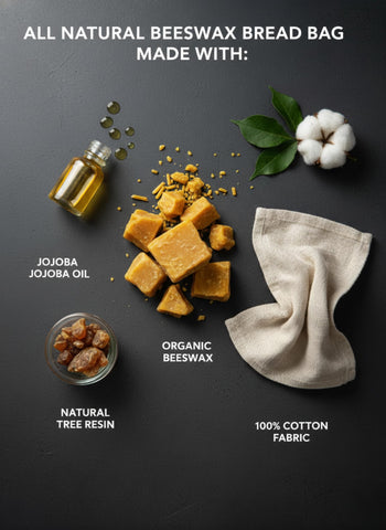 Royal Kitchen beeswax bread bag organic cotton exterior promotes sustainable, safe bread storage.