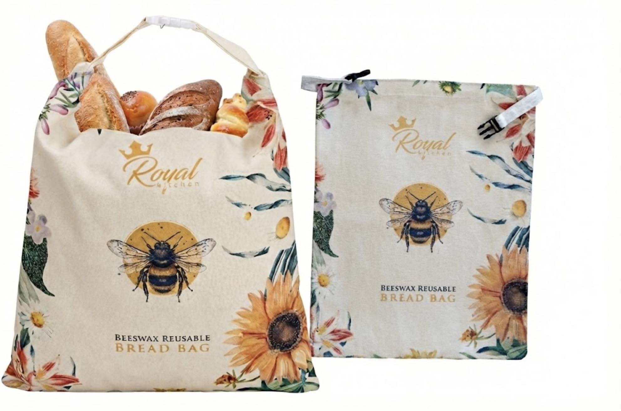Royal Kitchen beeswax bread bag zero-waste packaging promotes eco-friendly lifestyle.