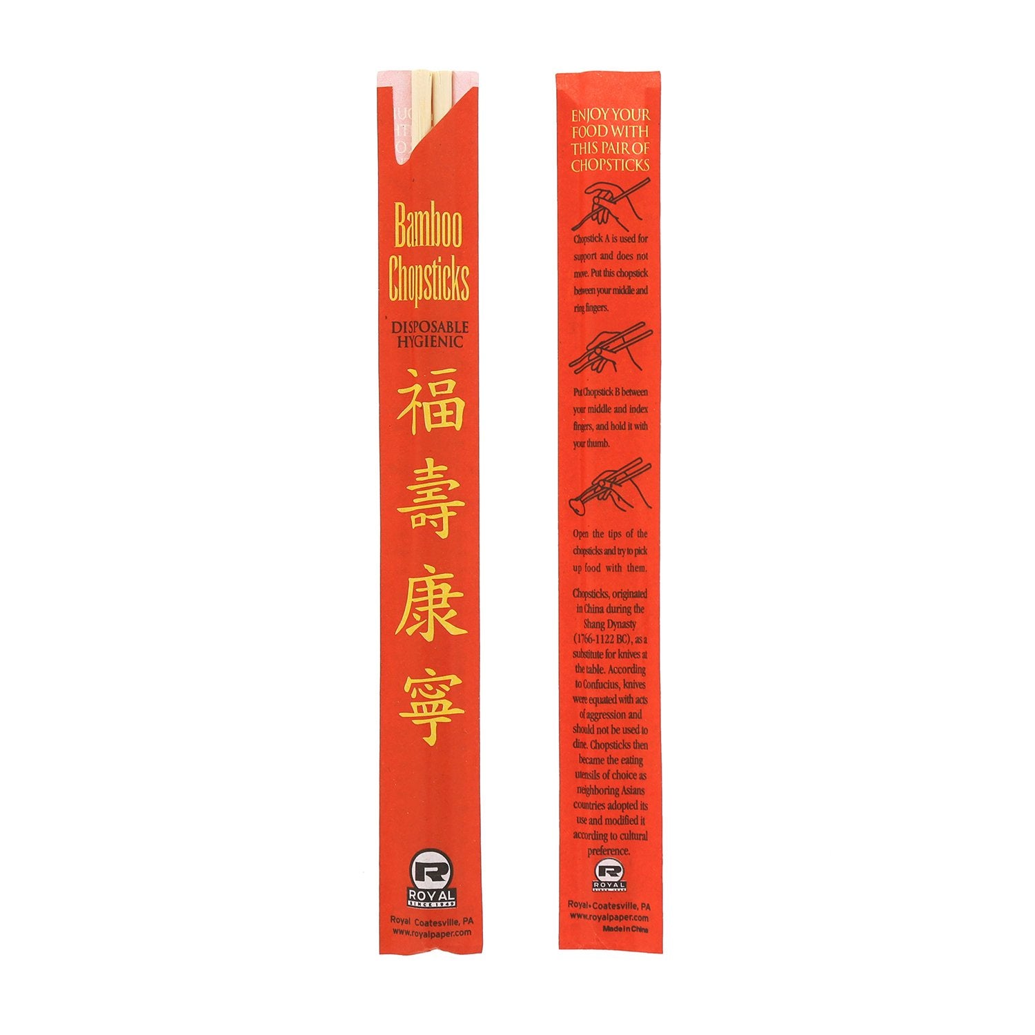 Royal Premium bamboo chopsticks UV treated for safe dining