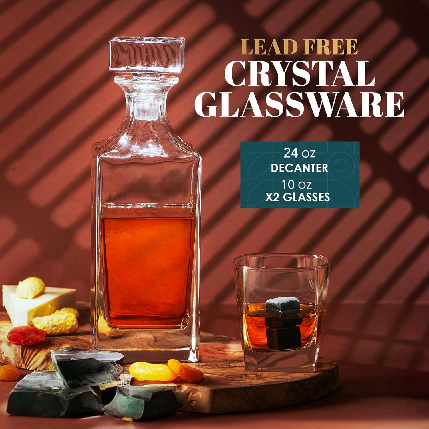 Royal Reserve coasters set, protect surfaces with classy beverage styling.
