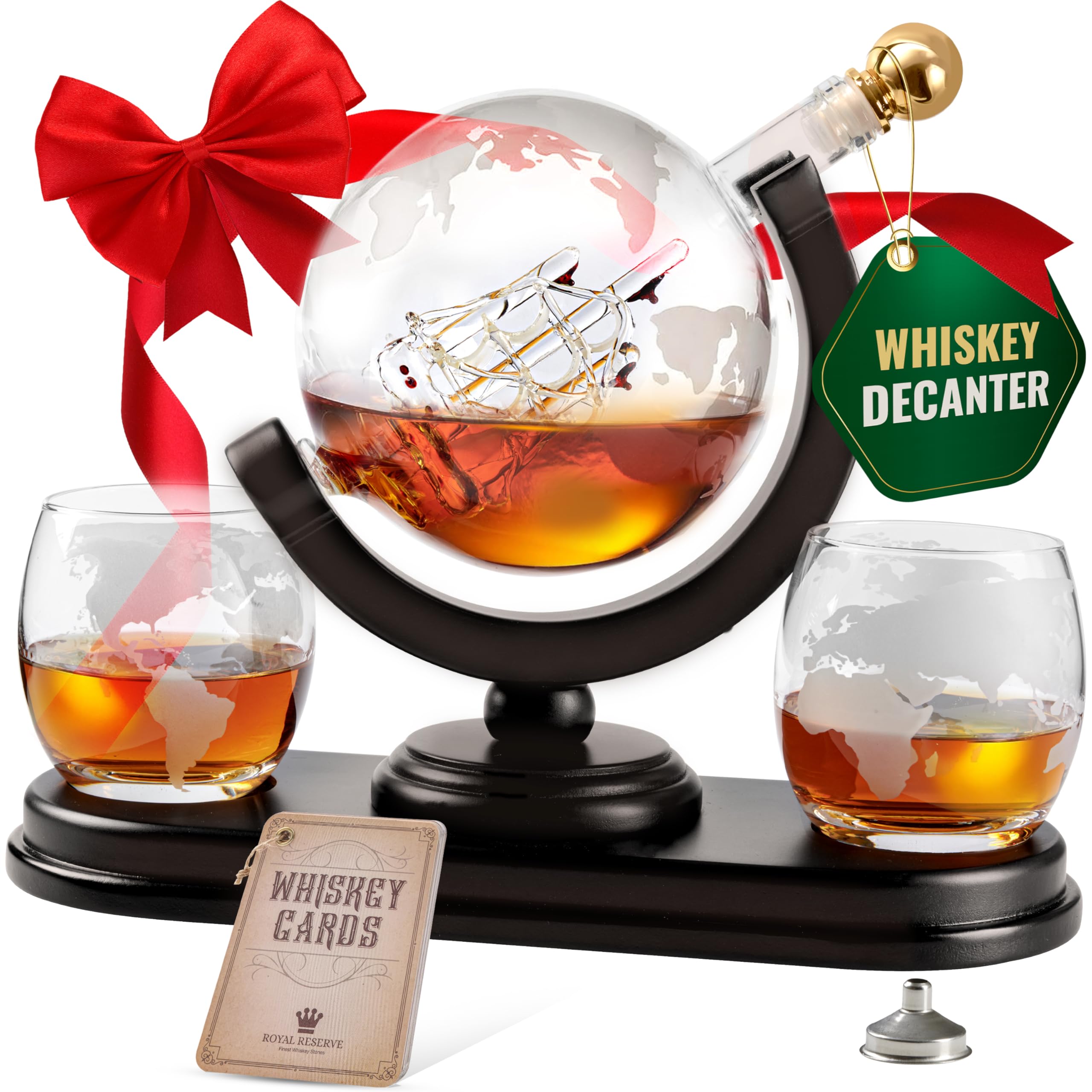 Royal Reserve globe decanter with ship inside, a centerpiece for whiskey nights