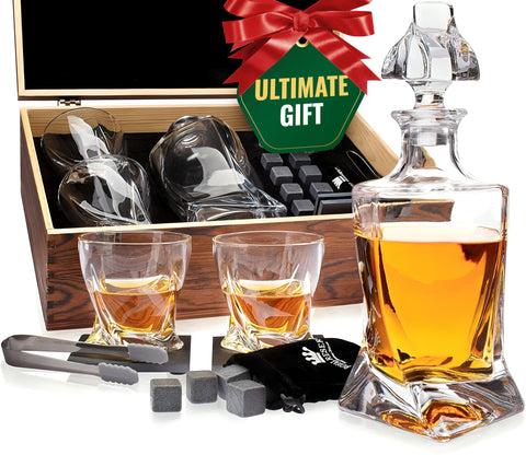 Royal Reserve twisted bourbon decanter 24 oz on display for refined gifting.