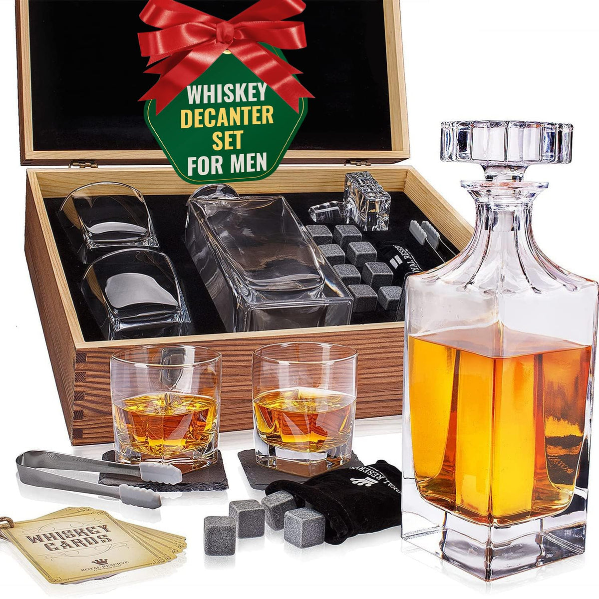 Royal Reserve whiskey decanter 24oz, premium centerpiece for refined entertaining.