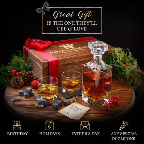 Royal Reserve whiskey glasses set, ideal for elegant tasting and presentation.