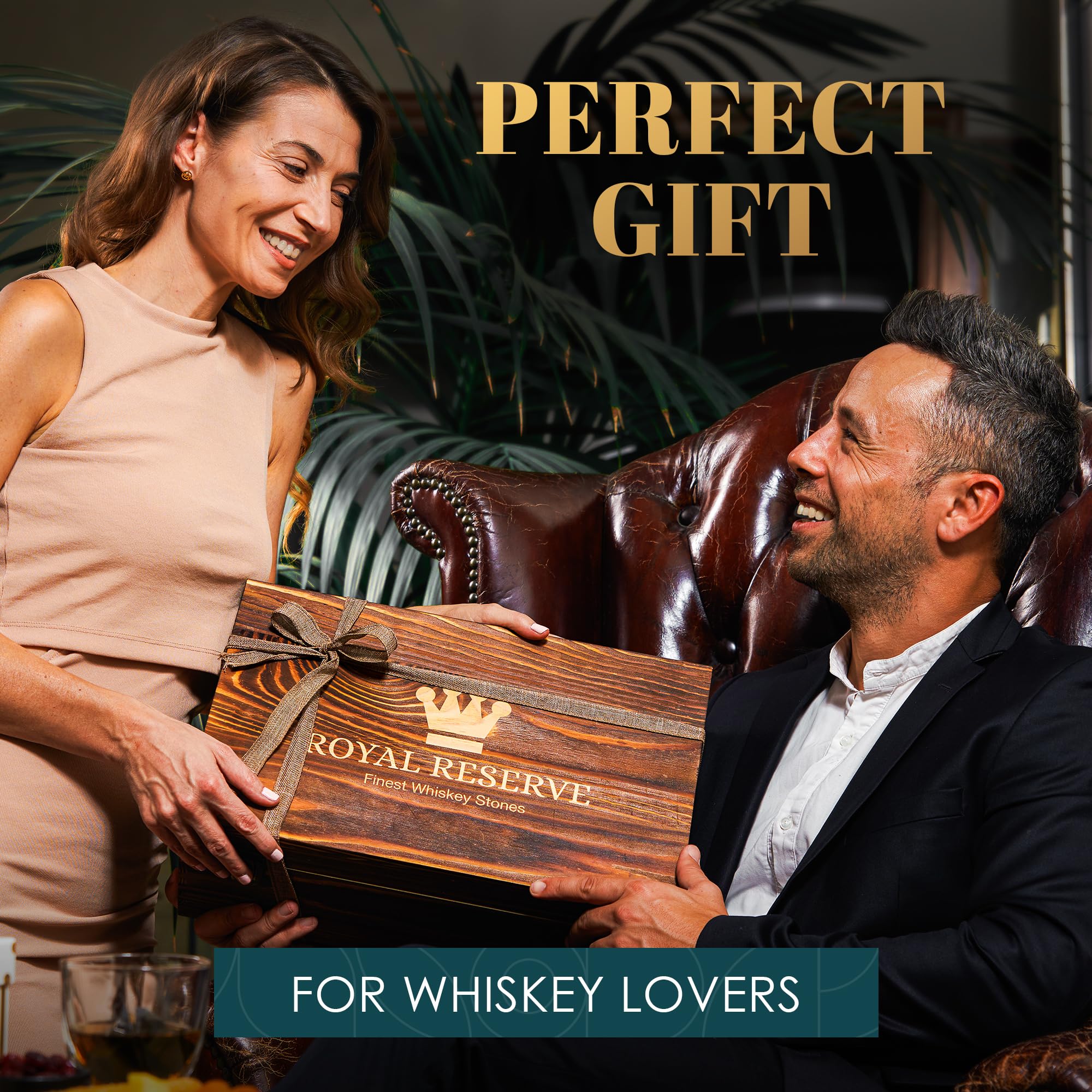 Royal Reserve whiskey stones keep drinks cool without dilution.