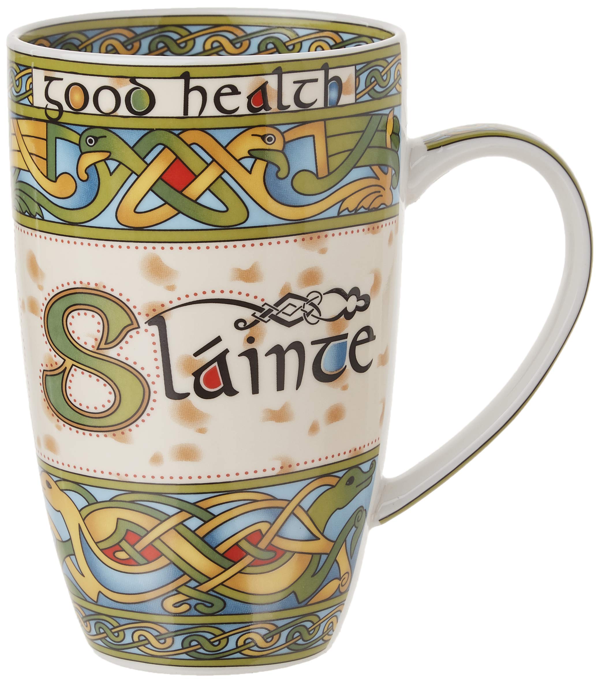 Royal Tara Irish Weave Mug featuring Slainte and knot weave for a cheerful tea