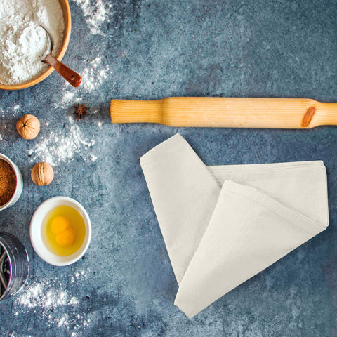 ROYALE LINENS flour sack towels lint-free wipe on kitchen surfaces