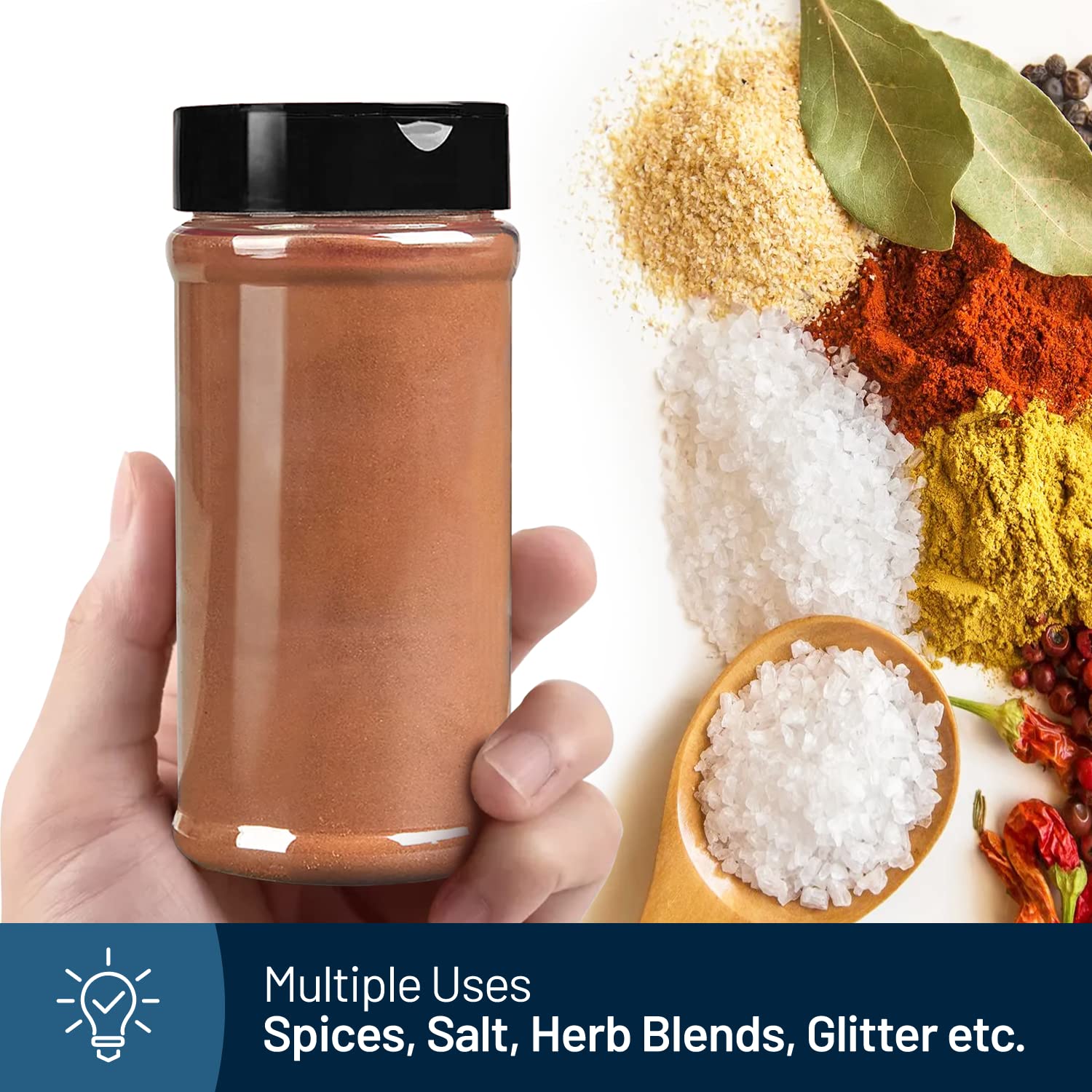 RoyalHouse 16oz spice jar interior view reveals removable seal for freshness.