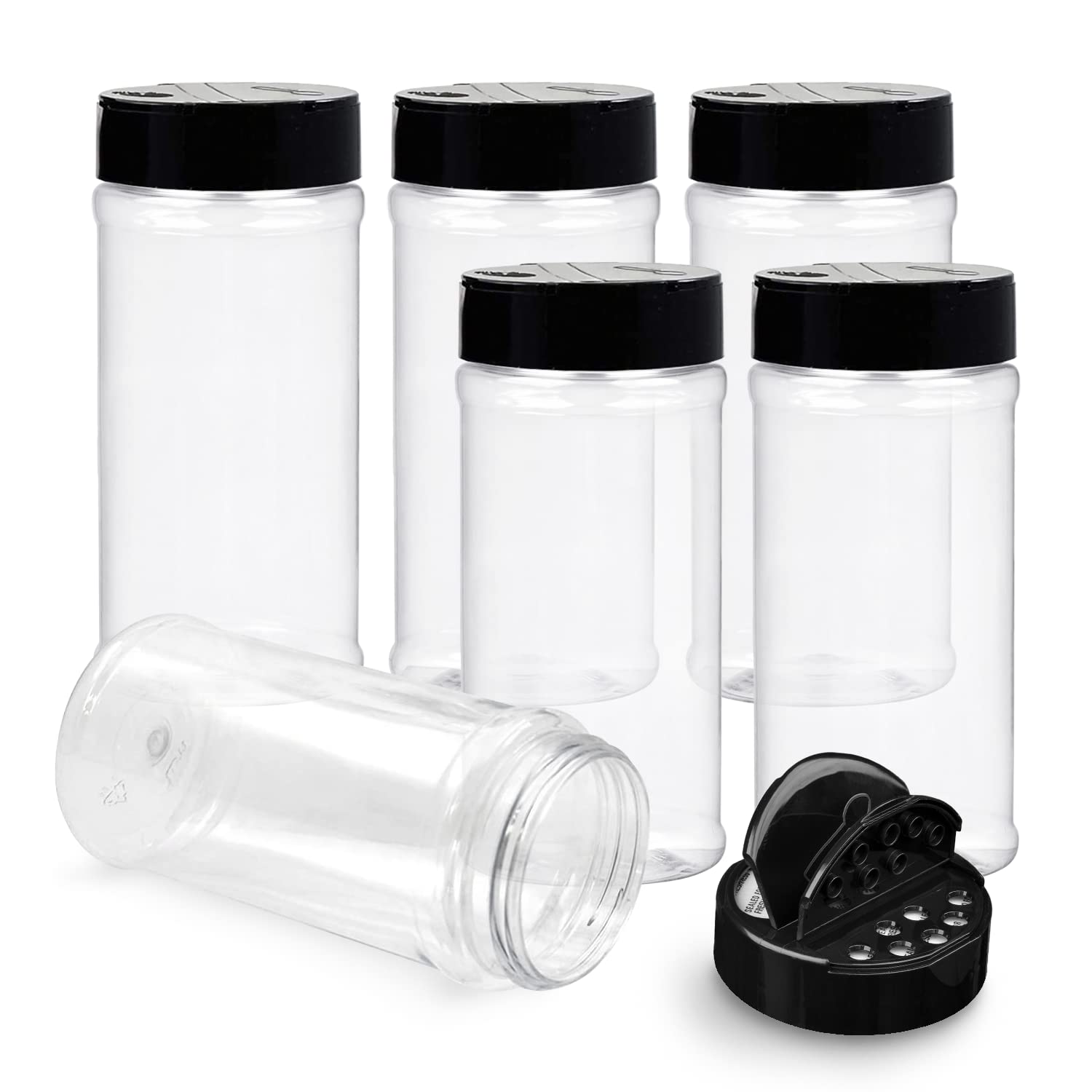 RoyalHouse 6-pack spice jars bulk set for organized kitchen storage.