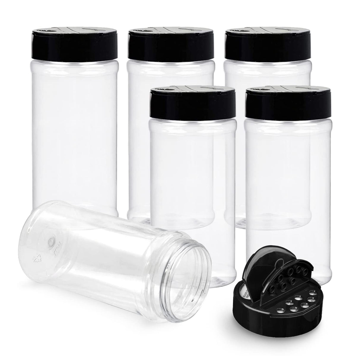 RoyalHouse 6-pack spice jars bulk set for organized kitchen storage.