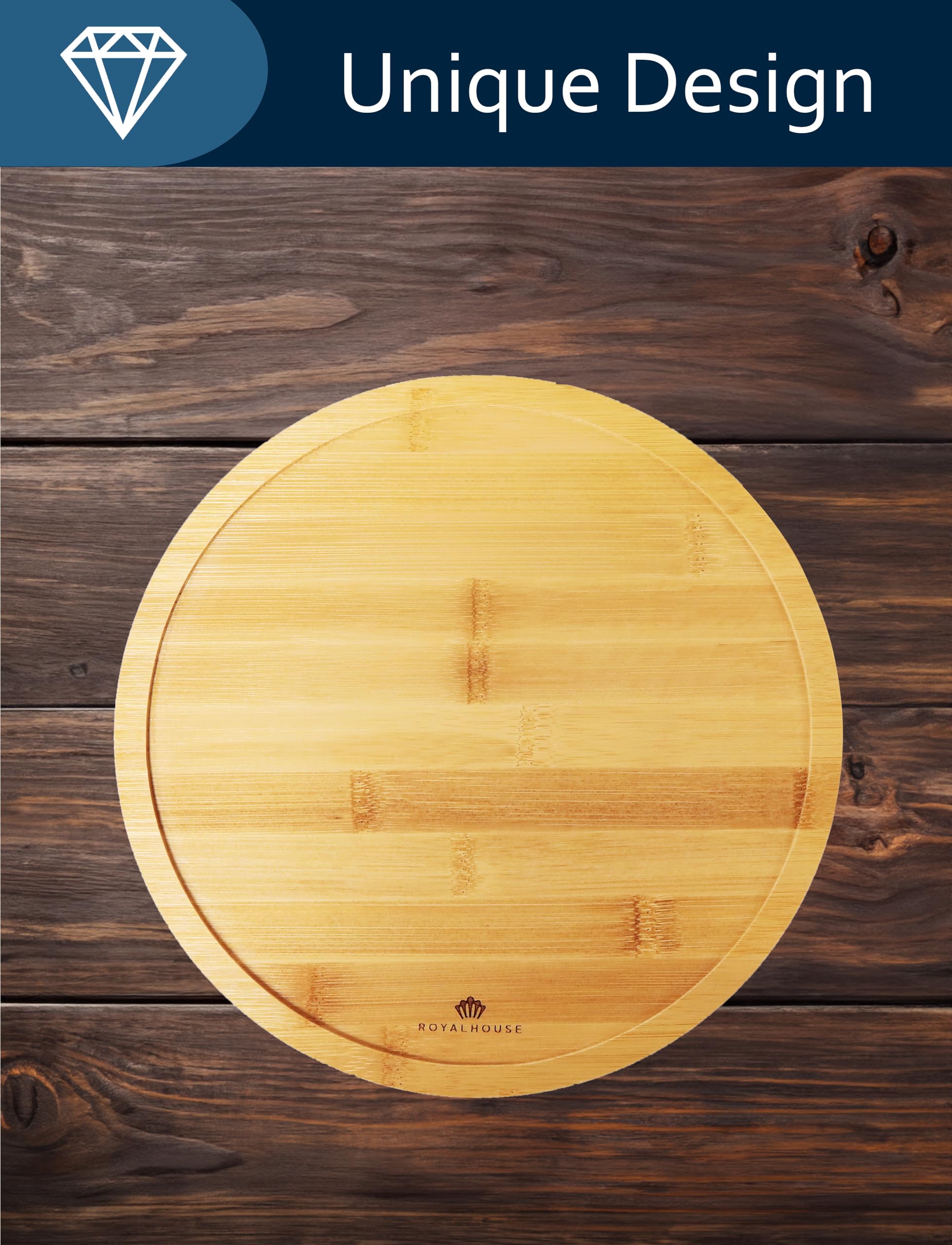 RoyalHouse bamboo edge detail emphasizes sustainable, durable construction for daily use.