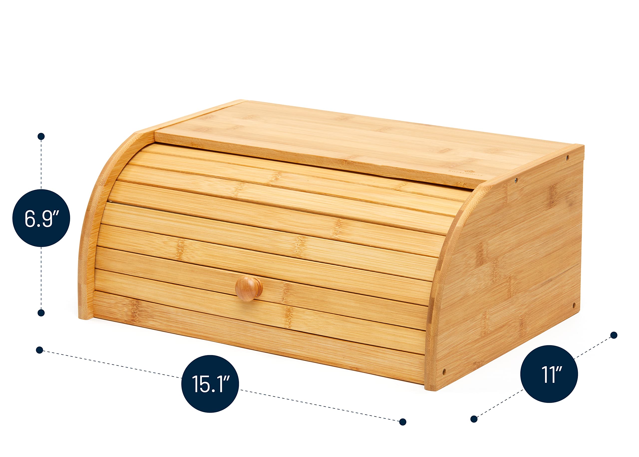 ROYALHOUSE bamboo lid tight seal helps keep bread fresh and aromas intact.