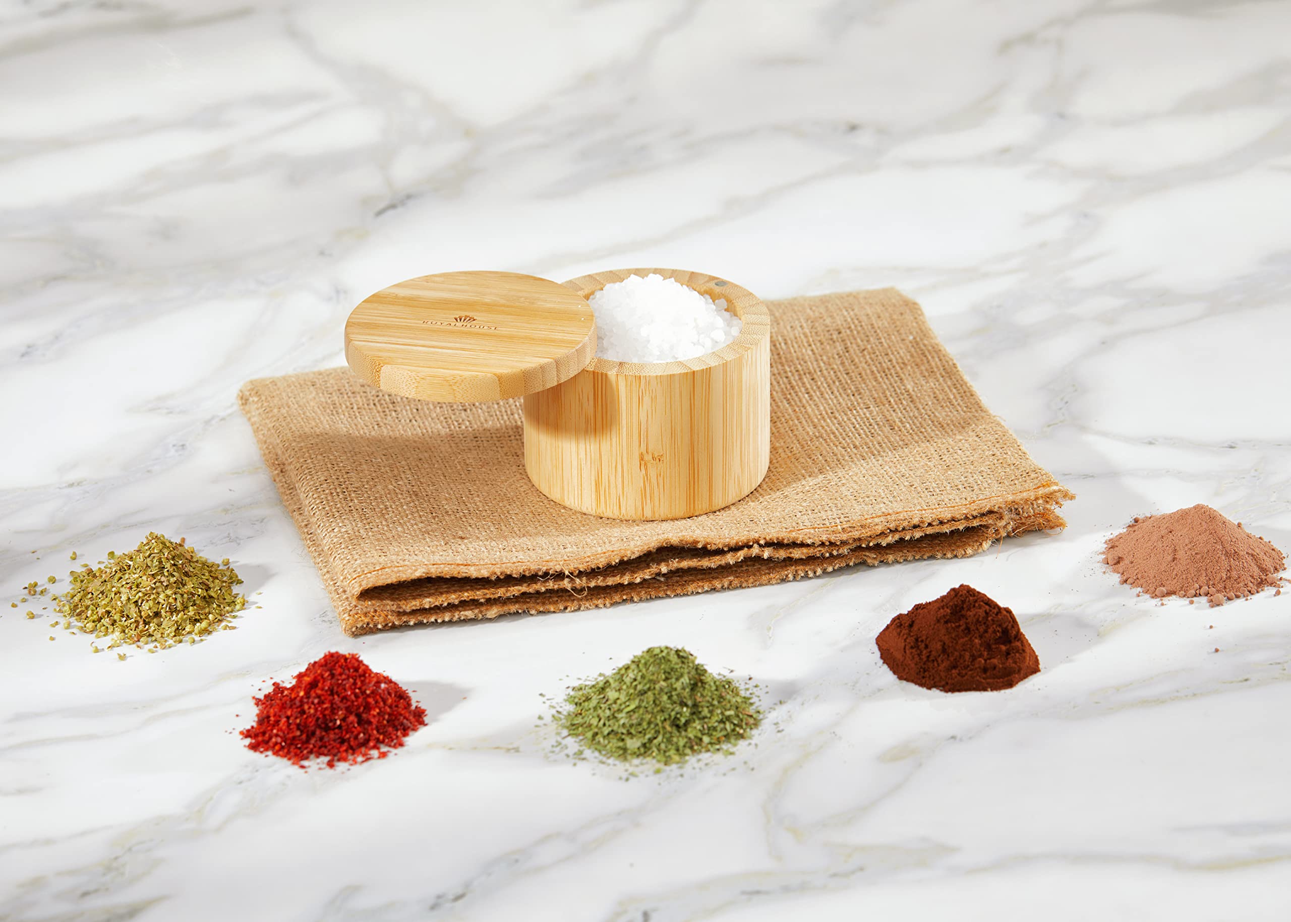Easy-care bamboo salt box designed for hand wash and quick drying