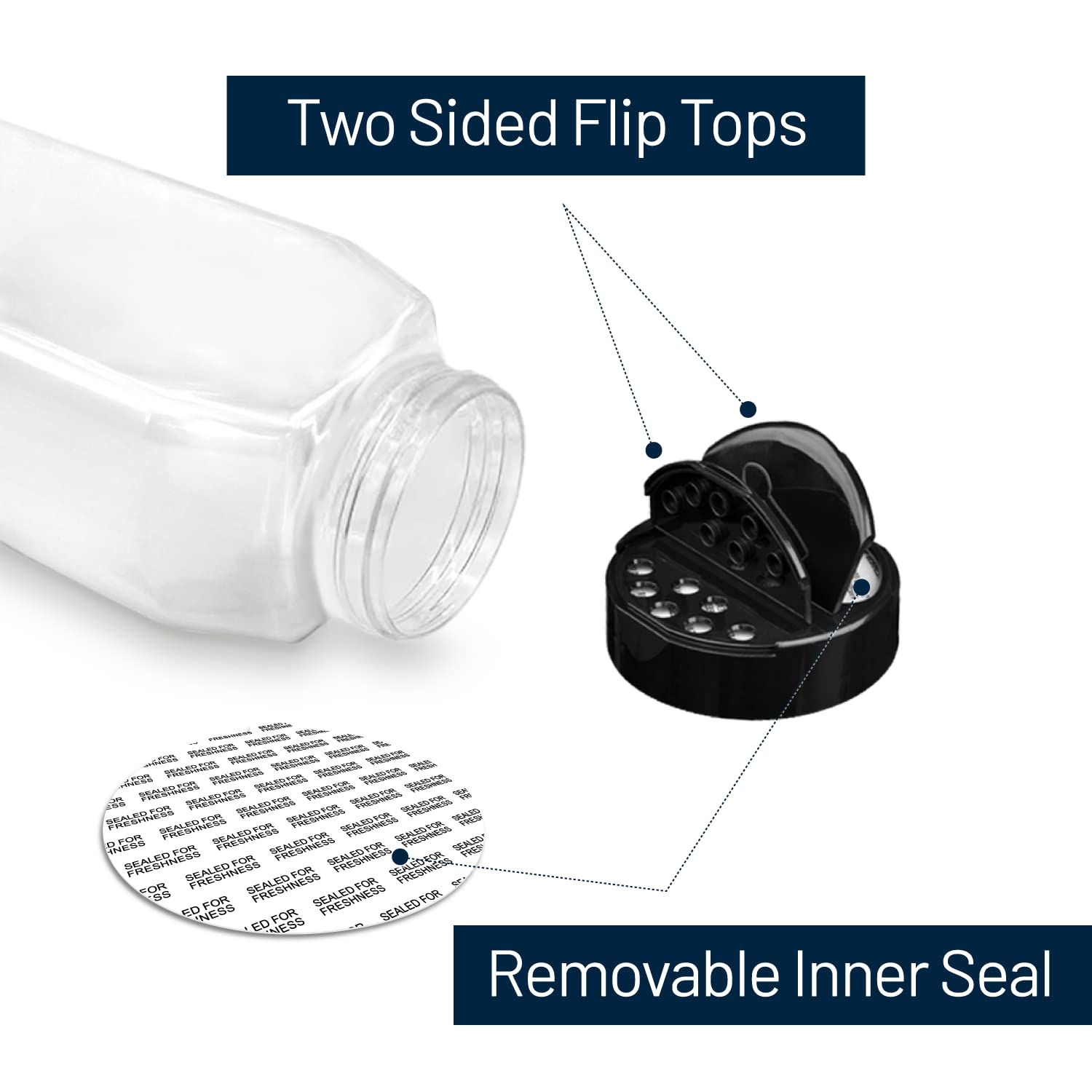 RoyalHouse flip-top lids offer simple shake or pour control.