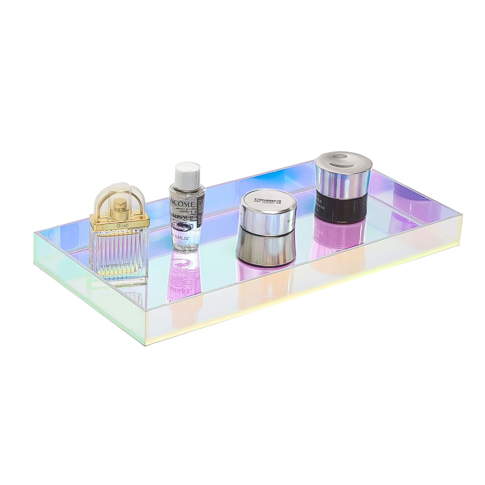 ROYALITA iridescent tray used for aromatherapy storage on a desk
