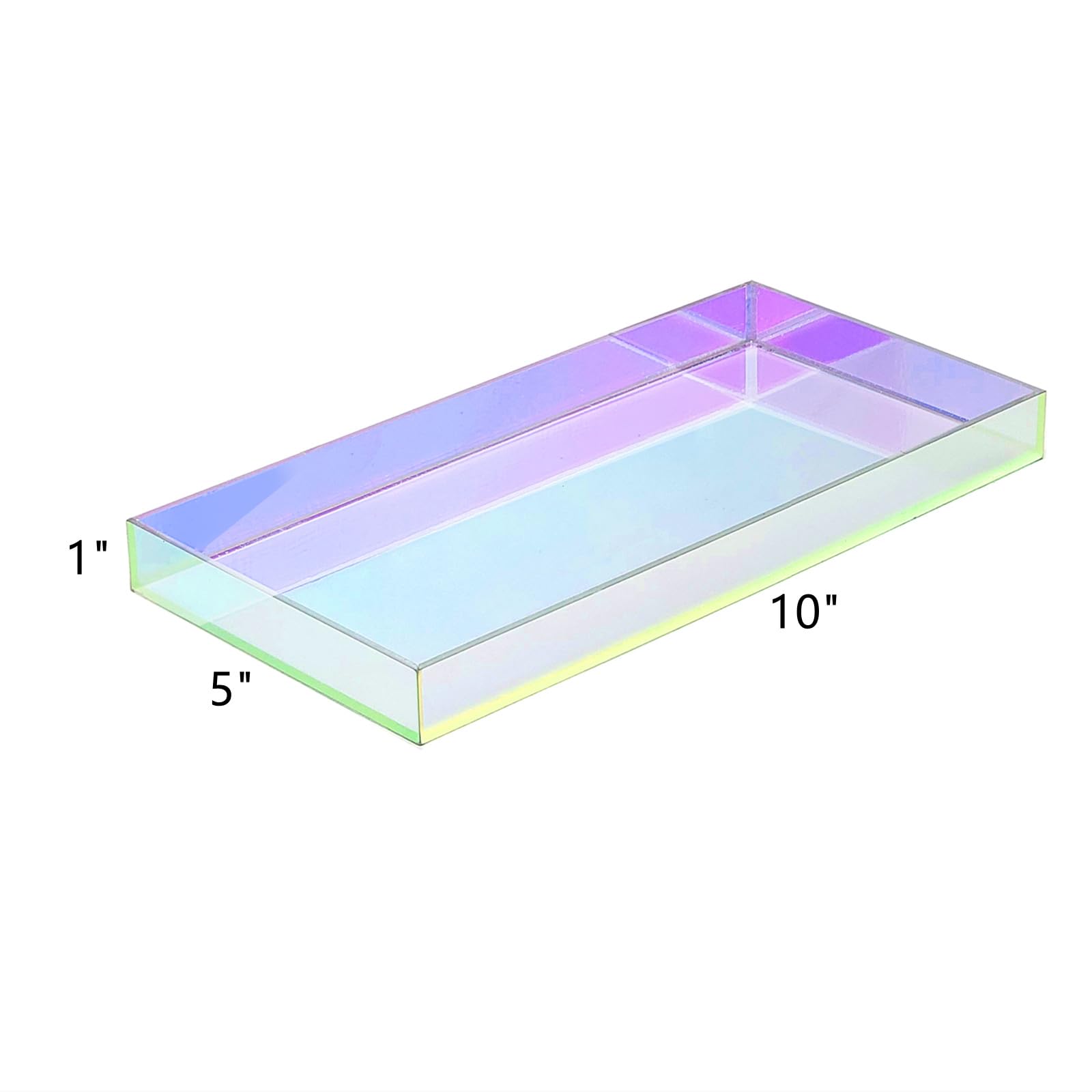 ROYALITA iridescent tray on bathroom counter for soap and cosmetics