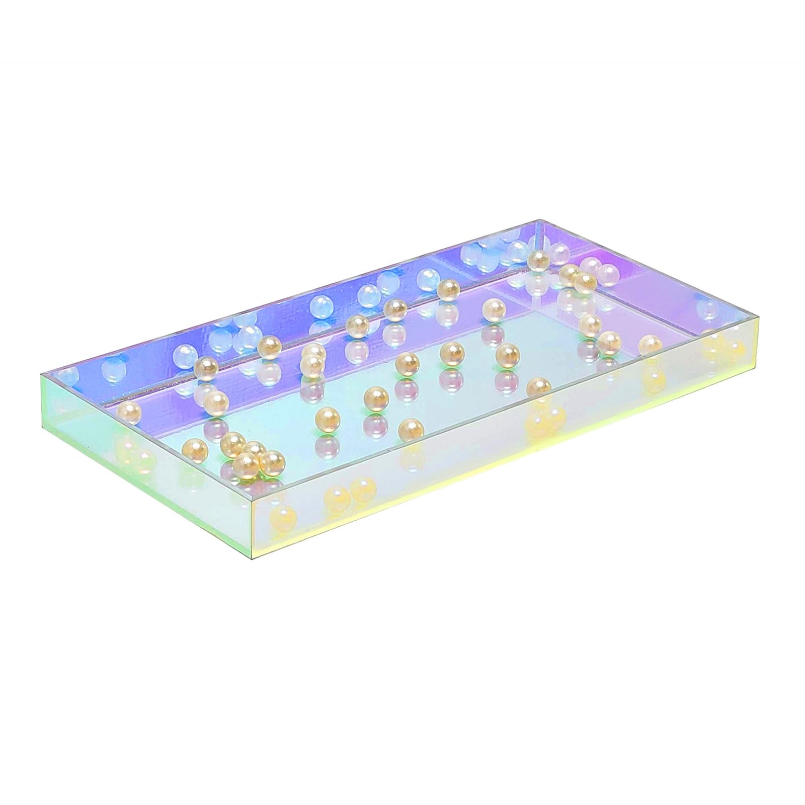ROYALITA iridescent tray side profile showing elegant storage and spill protection